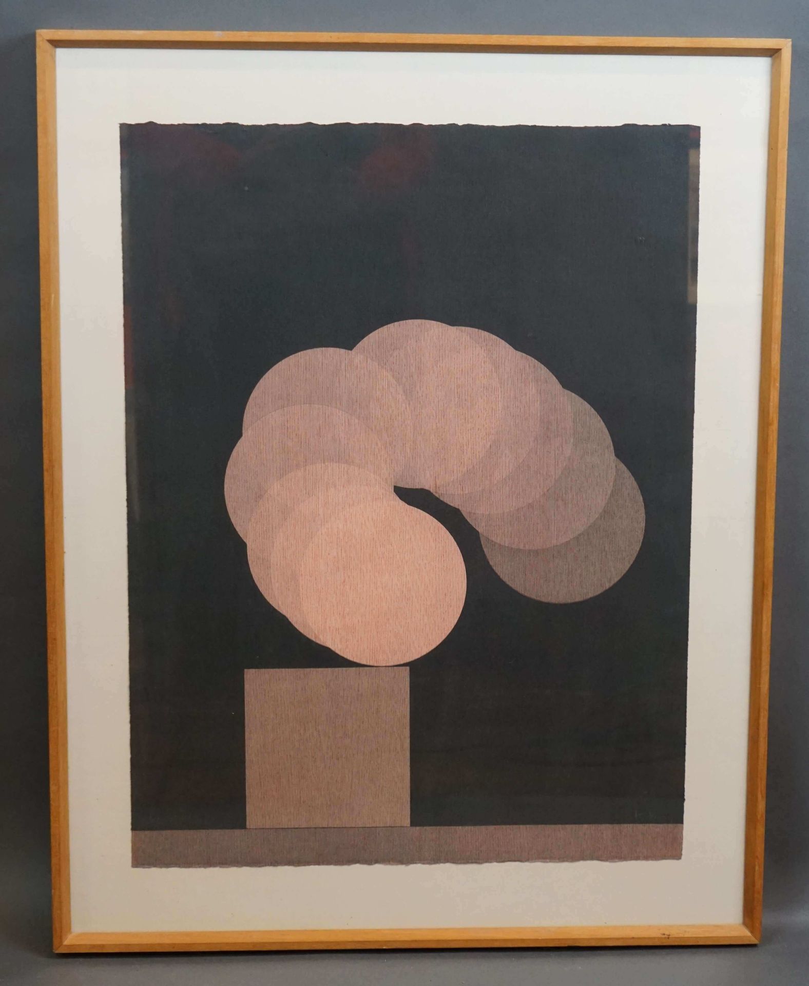 BURY Pol (1922-2005) Lithographie signiert Pol Bury "Komposition". 68x50 cm