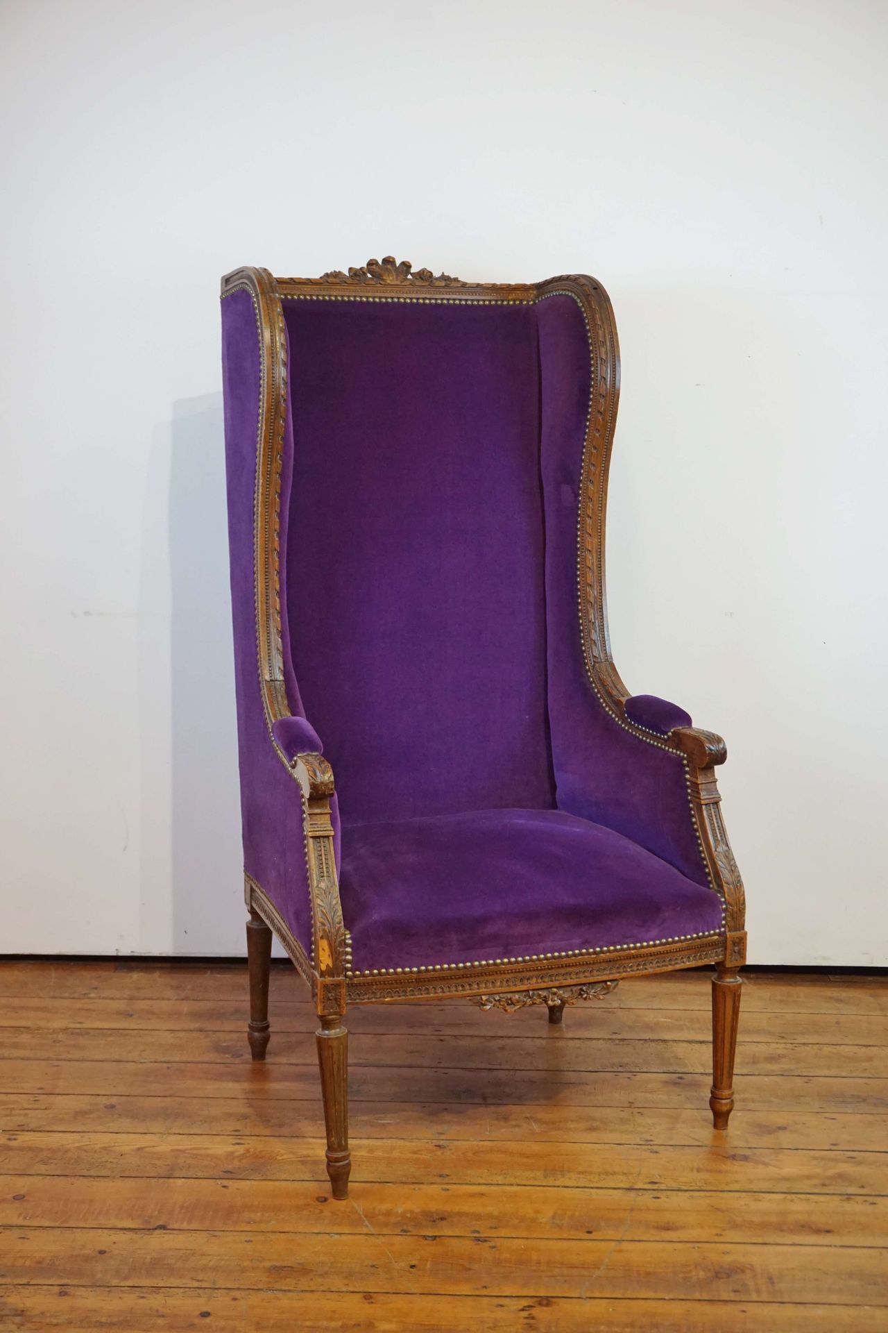 Null Louis XVI style walnut armchair
