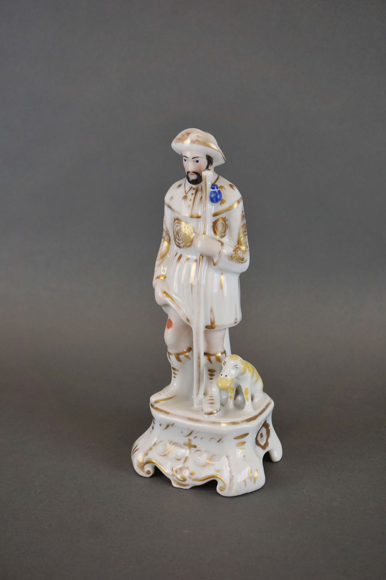 Null Saint-Roch en porcelana. H : 21 cm