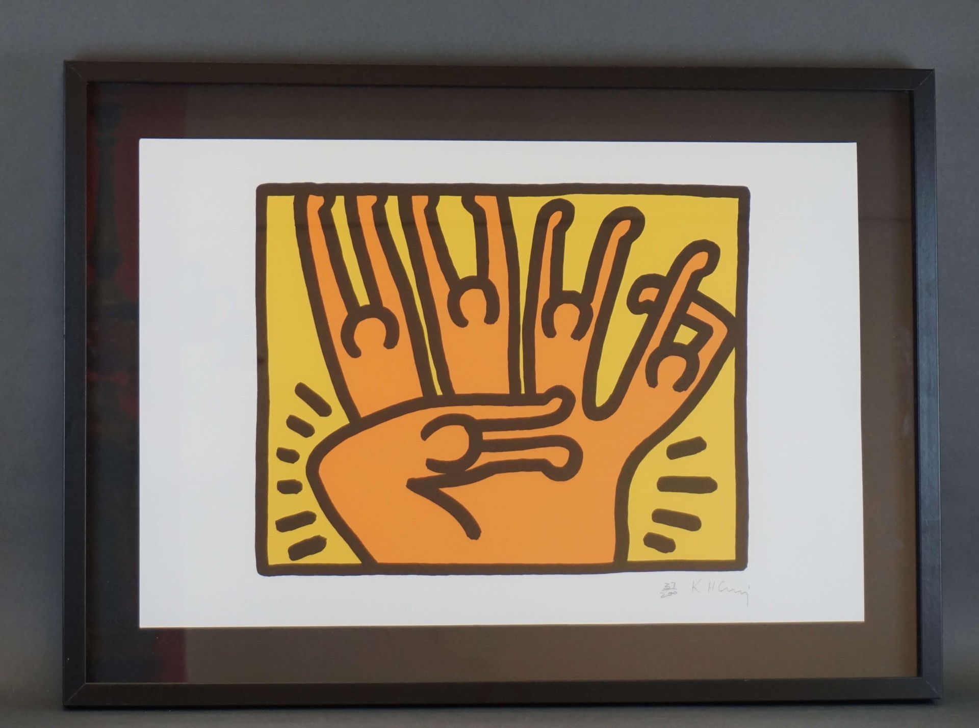 HARRING Keith (1958-1990) Lithographie signée Keith Harring "Composition". Ed. 3&hellip;