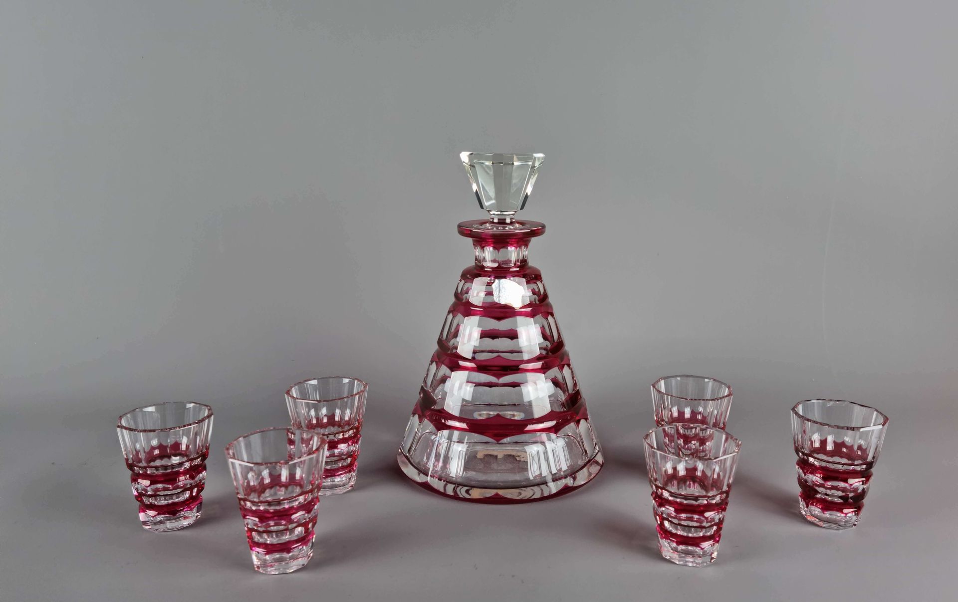Null Juego de licor de cristal Val Saint Lambert compuesto por una jarra y 6 vas&hellip;