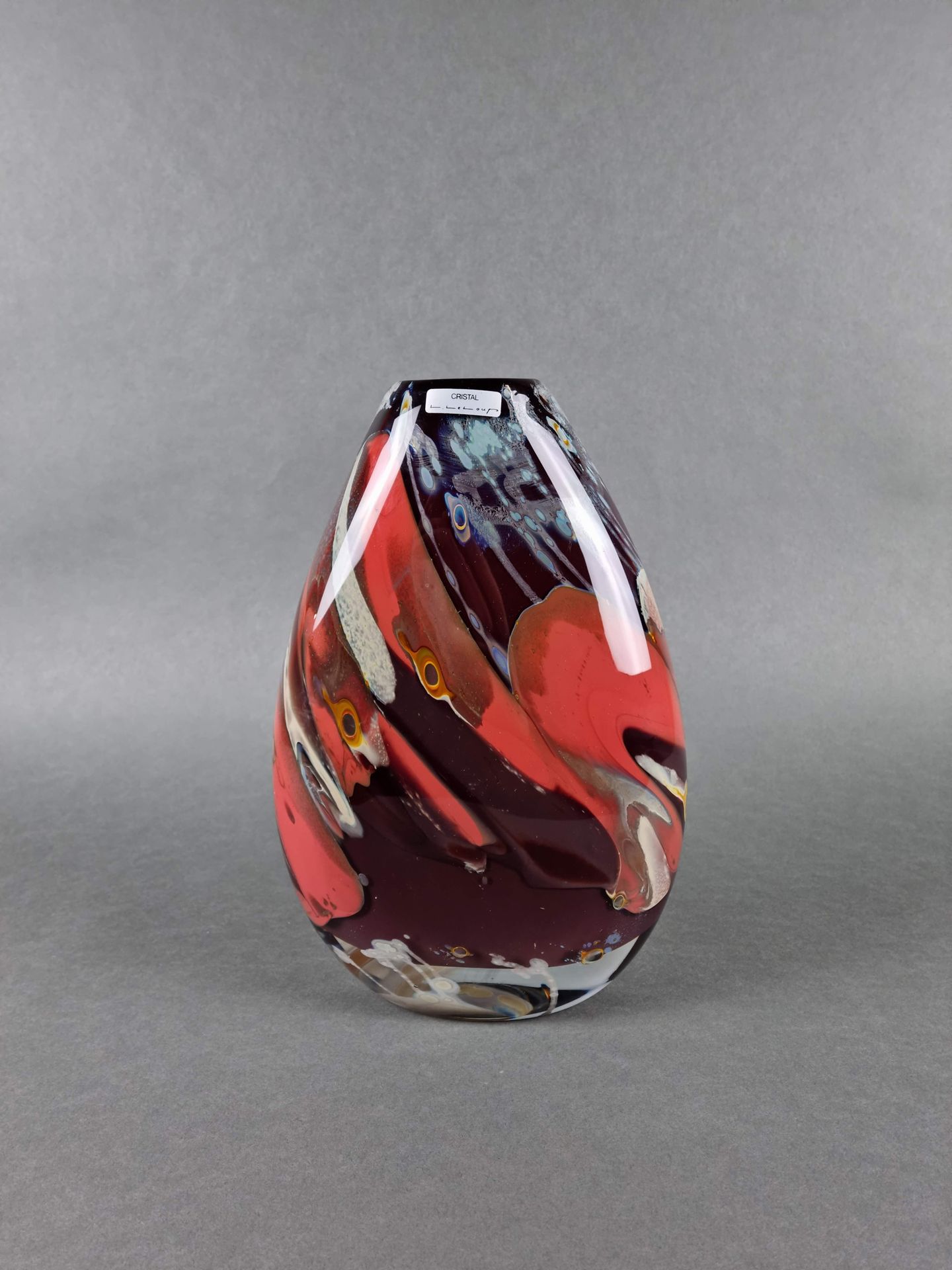 LELOUP Louis (1929) Vaso di cristallo firmato L. Leloup. Altezza: 27 cm