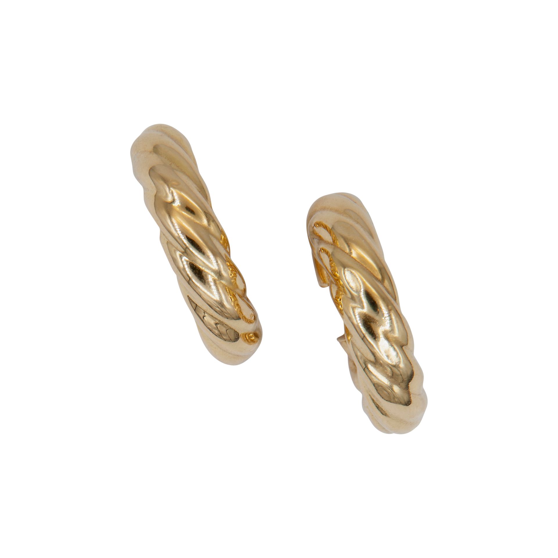 Null 18kt yellow gold round earrings. Total weight 8.10 gr