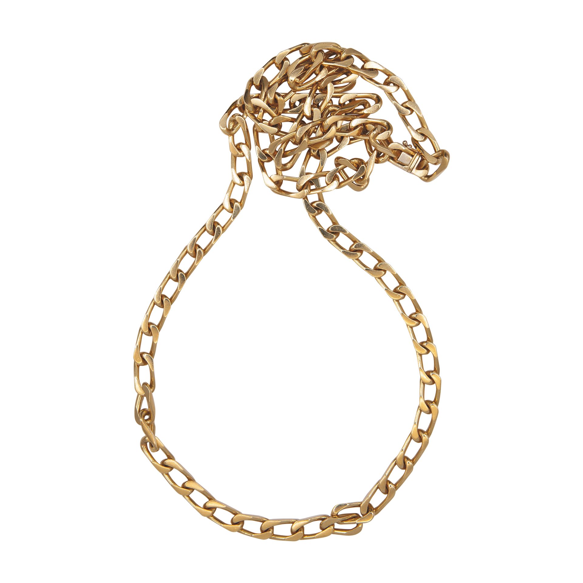 Null Gourmette necklace in 18k yellow gold, length 42 cm, total weight 161.1 gr