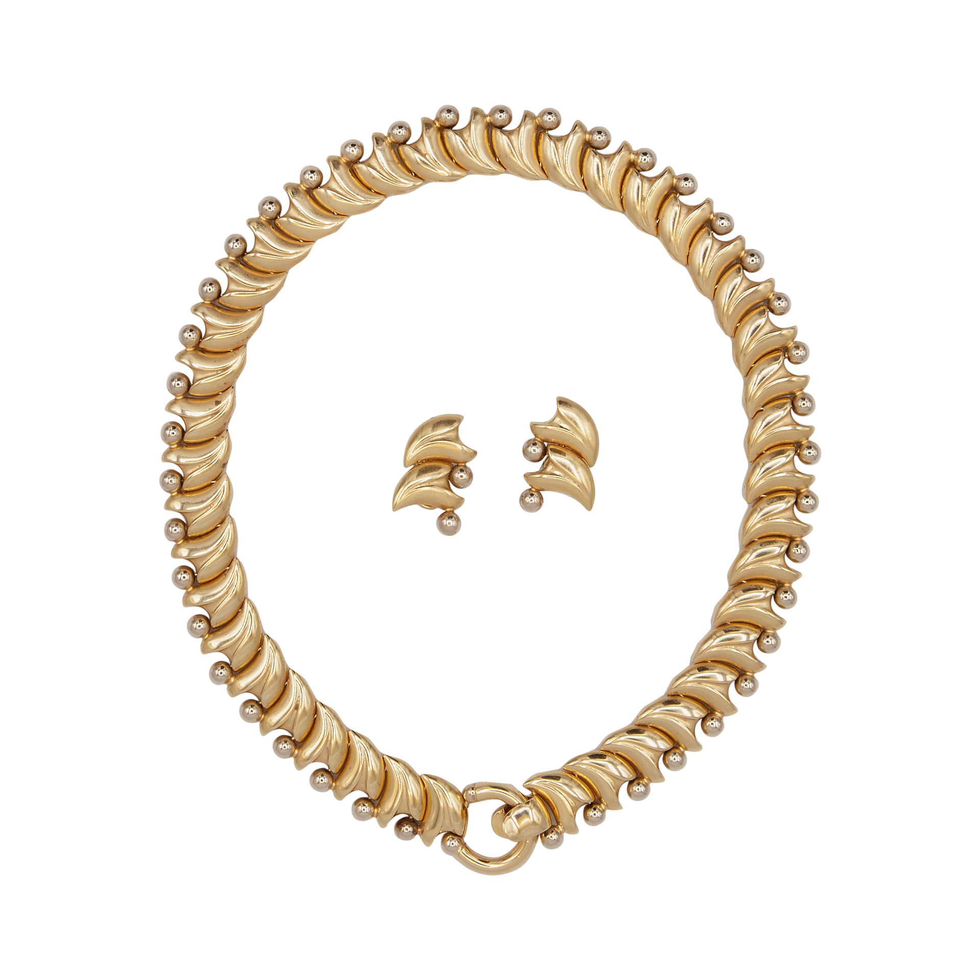 Null Parure bestehend aus Halskette und Ohrringe in 18kt Gelbgold. Halskette Län&hellip;