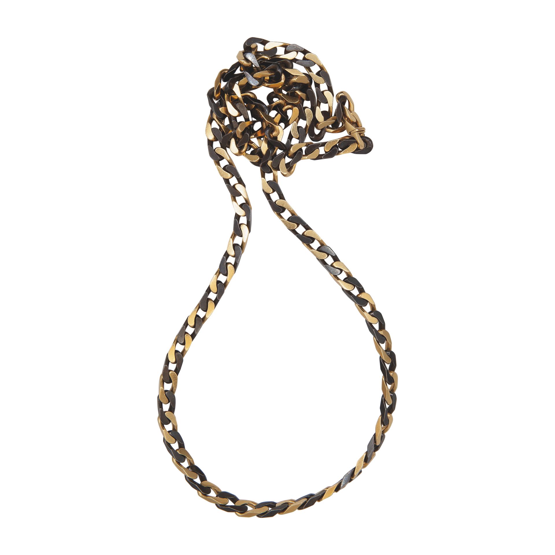 Null Gourmette necklace in 18kt yellow gold and steel. Length 86 cm, total weigh&hellip;