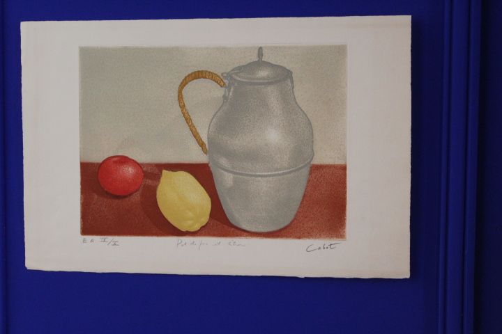 Roland CABOT gravure pièce n°4 couleur Roland CABOT 1971 gravure pot de fer et c&hellip;