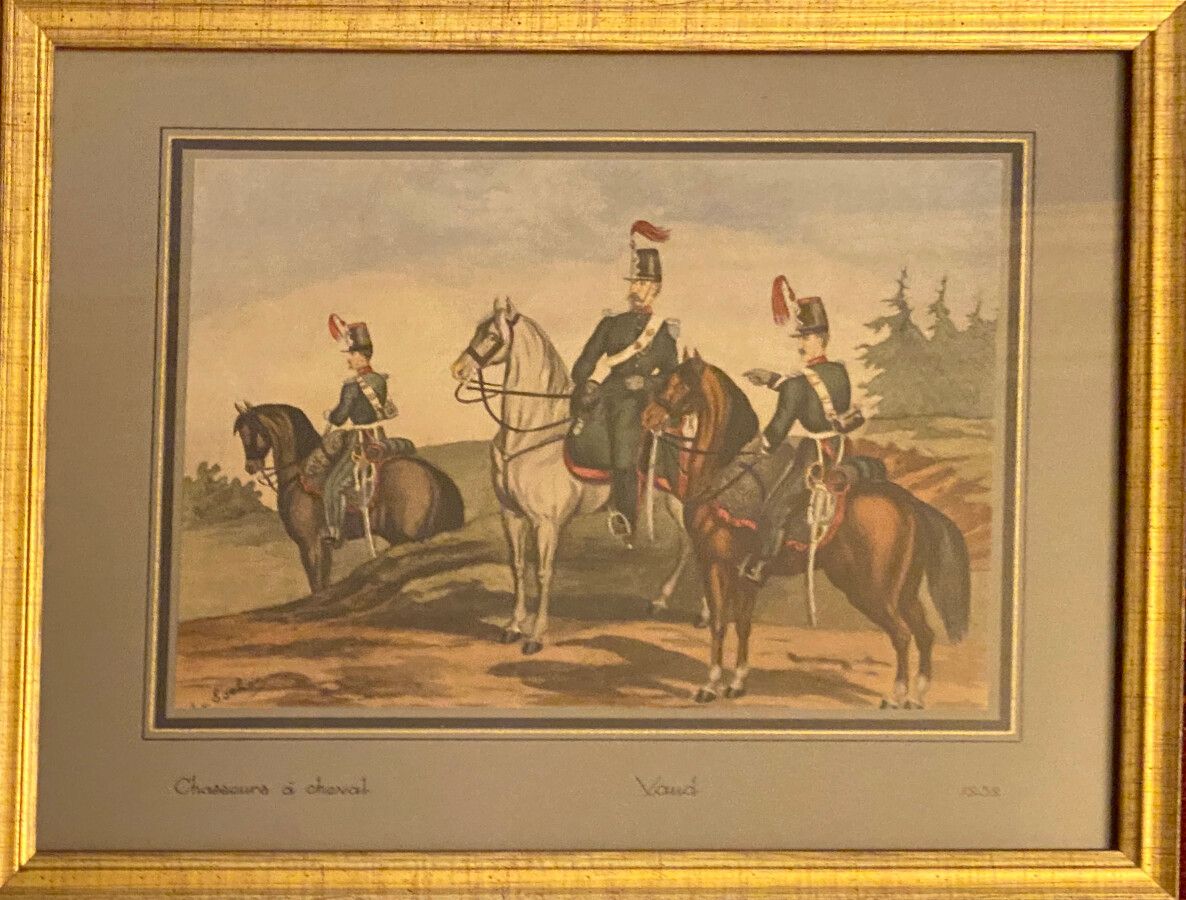 Null ALBERT VON ESCHER (1833-1905)

Chasseurs à cheval (Vaud)

Deux aquarelles e&hellip;
