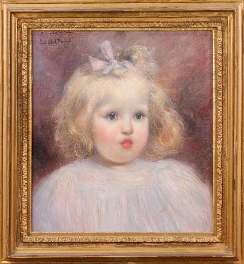 Null 儒勒-阿贝尔-费弗尔(1867-1945)

一个女孩的肖像

布面油画，左上角有签名和献给 "给我亲爱的妹妹"。

高37厘米 - 宽32厘米

小&hellip;