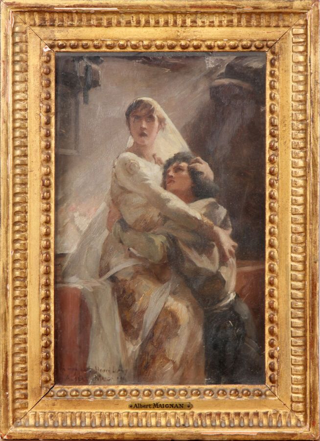 Null 阿尔伯特-皮埃尔-雷内-麦格南(1845-1908)

罗密欧与朱丽叶之墓

板面油画，左下角有签名，献给 "我的朋友亨利-李维"。

高度23.5厘&hellip;
