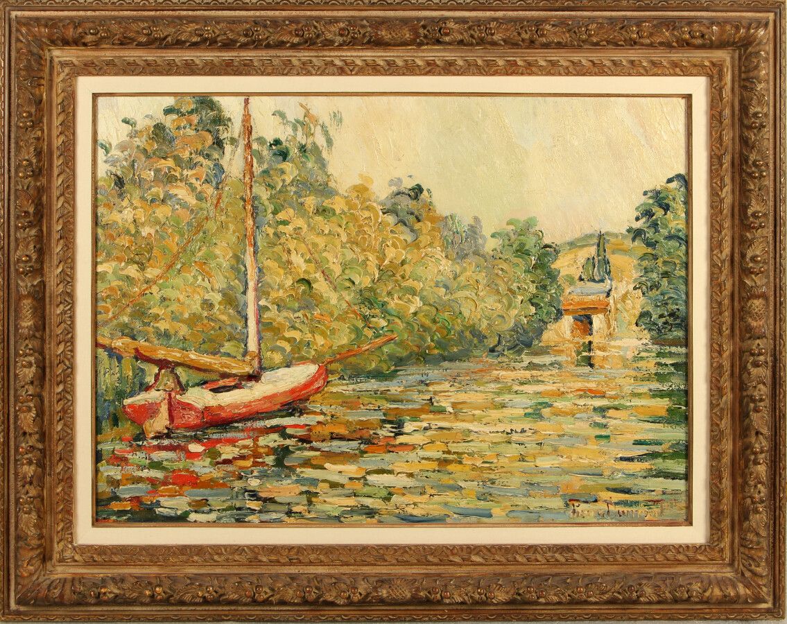 Null 皮埃尔-让-杜蒙 (1884-1936)

景观与帆船

布面油画，右下角有签名

高54厘米 - 宽75厘米
