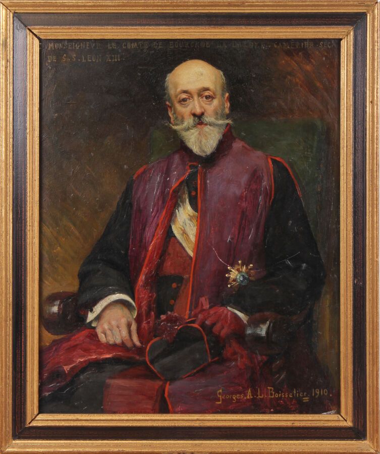 Null 乔治-亚历山大-卢西恩-布瓦谢里埃(1876-1943)

布尔加德-拉达德耶伯爵肖像，利奥十三世陛下的秘密摄像师

面板油画，右下角有签名，日期为1&hellip;