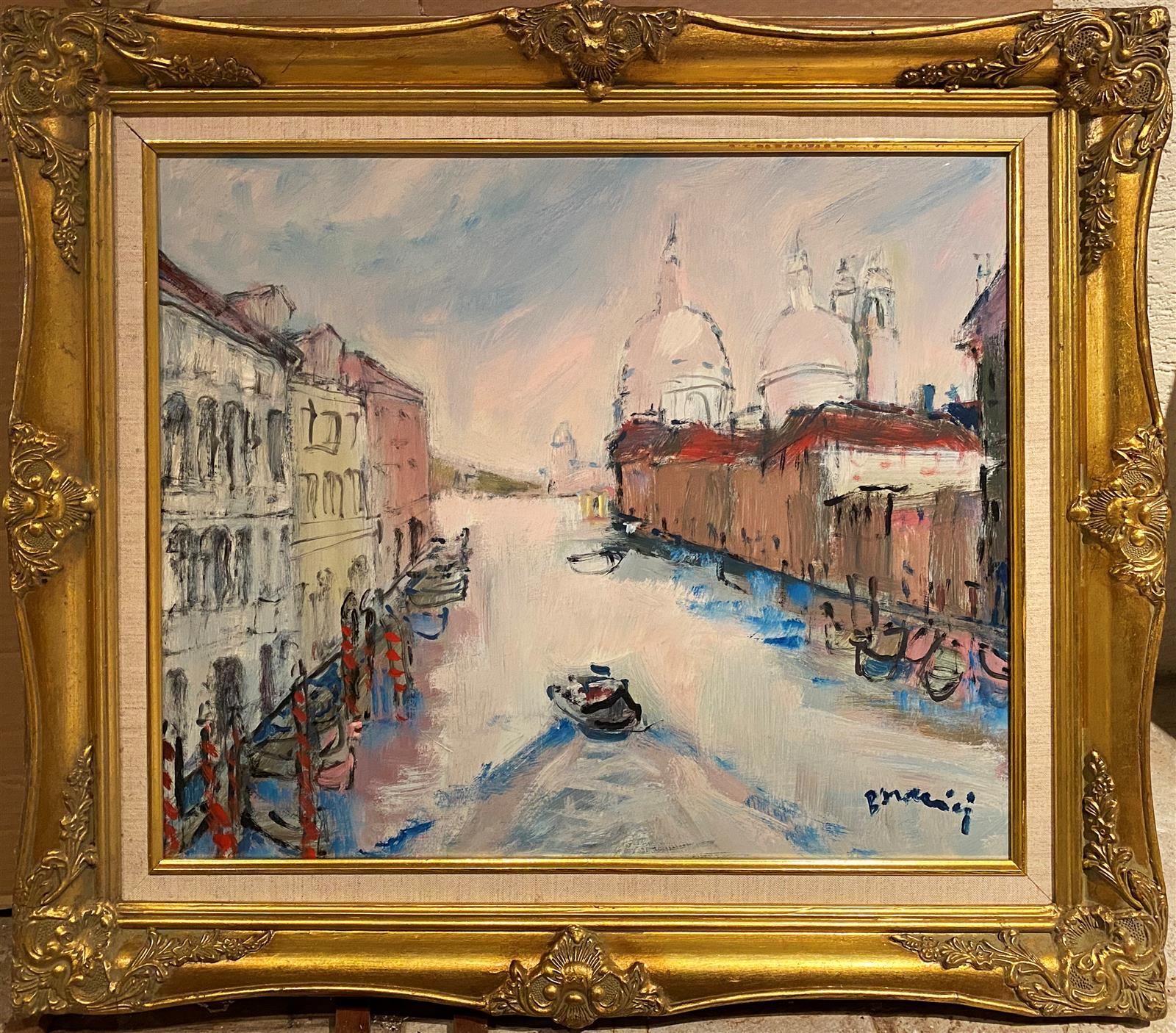 MARIO BONAMICI (1912-2002) 
Le grand canal à Venise 
Huile sur isorel, signée en&hellip;