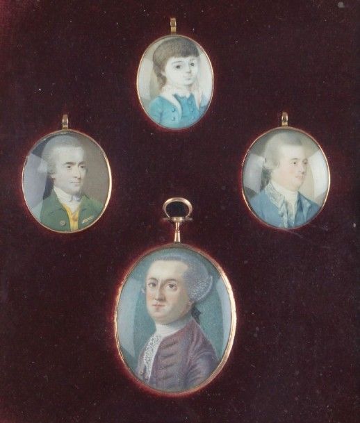 École FRANÇAISE de la fin du XVIIIe siècle Quatre portraits: trois hommes et un &hellip;
