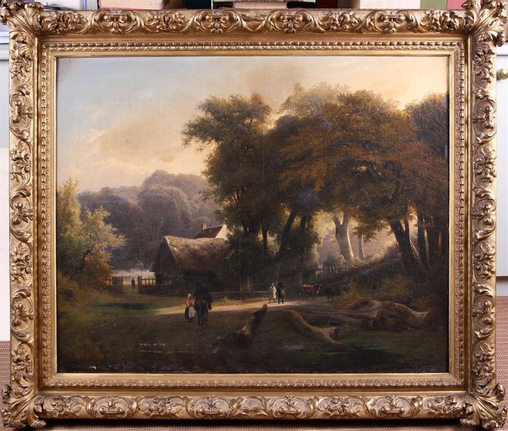Null LOUIS-AUGUSTE LAPITO (1803-1874)
Chaumière dans une clairière
Huile sur toi&hellip;
