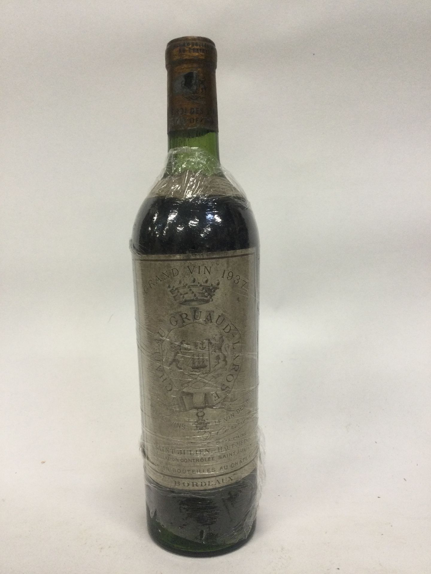 Null 1 Flasche Château Gruaud Larose, 1937 (geschultert und kleiner Unfall an de&hellip;