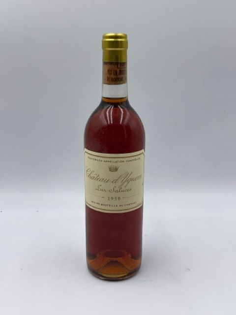 Null 1 botella CH. D'YQUEM, 1° cru supérieur Sauternes 1950 (descorchado en el c&hellip;