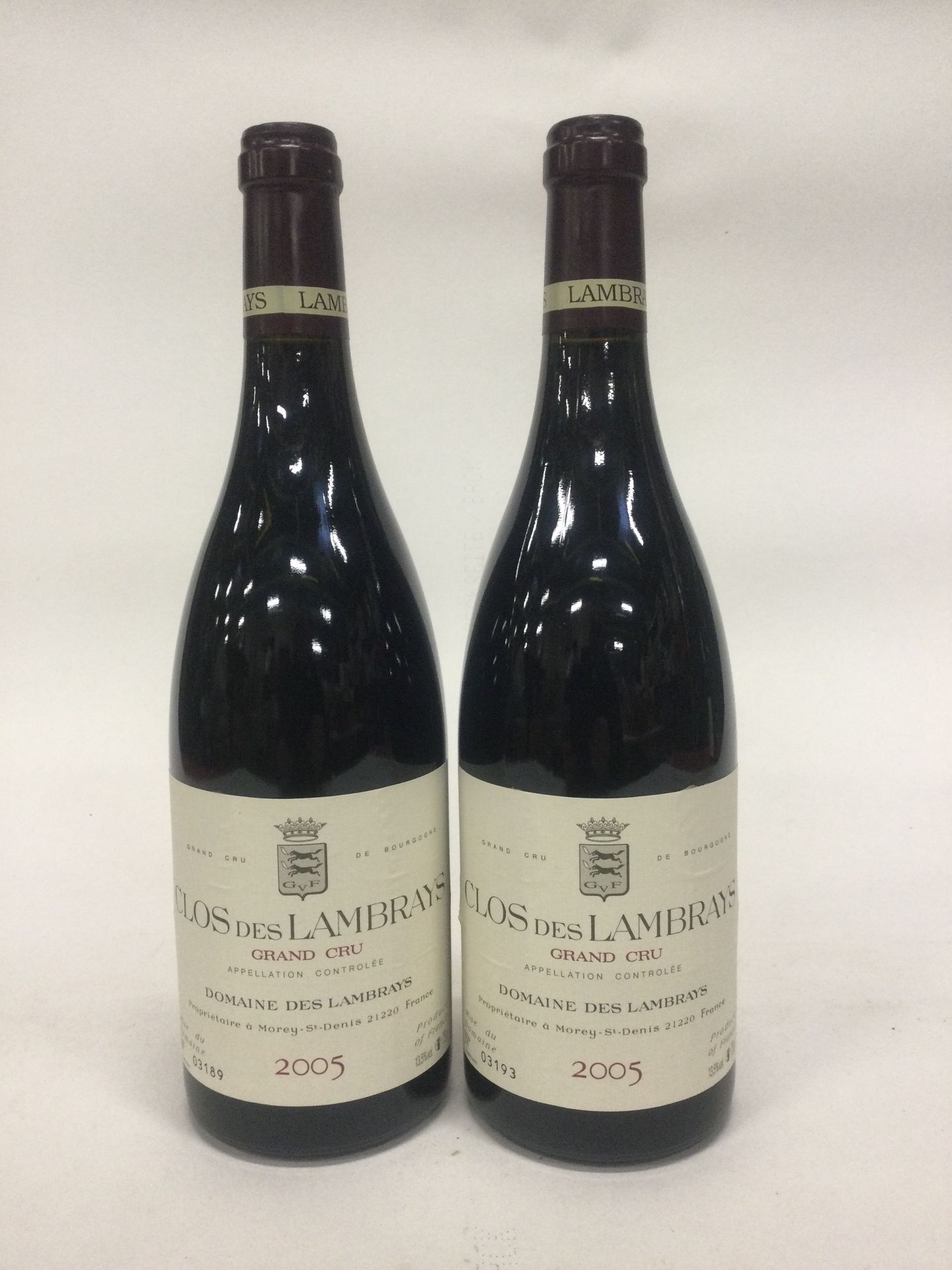 Null 2 Bouteilles CLOS DES LAMBRAYS grand cru domaine des LAMBRAYS 2005