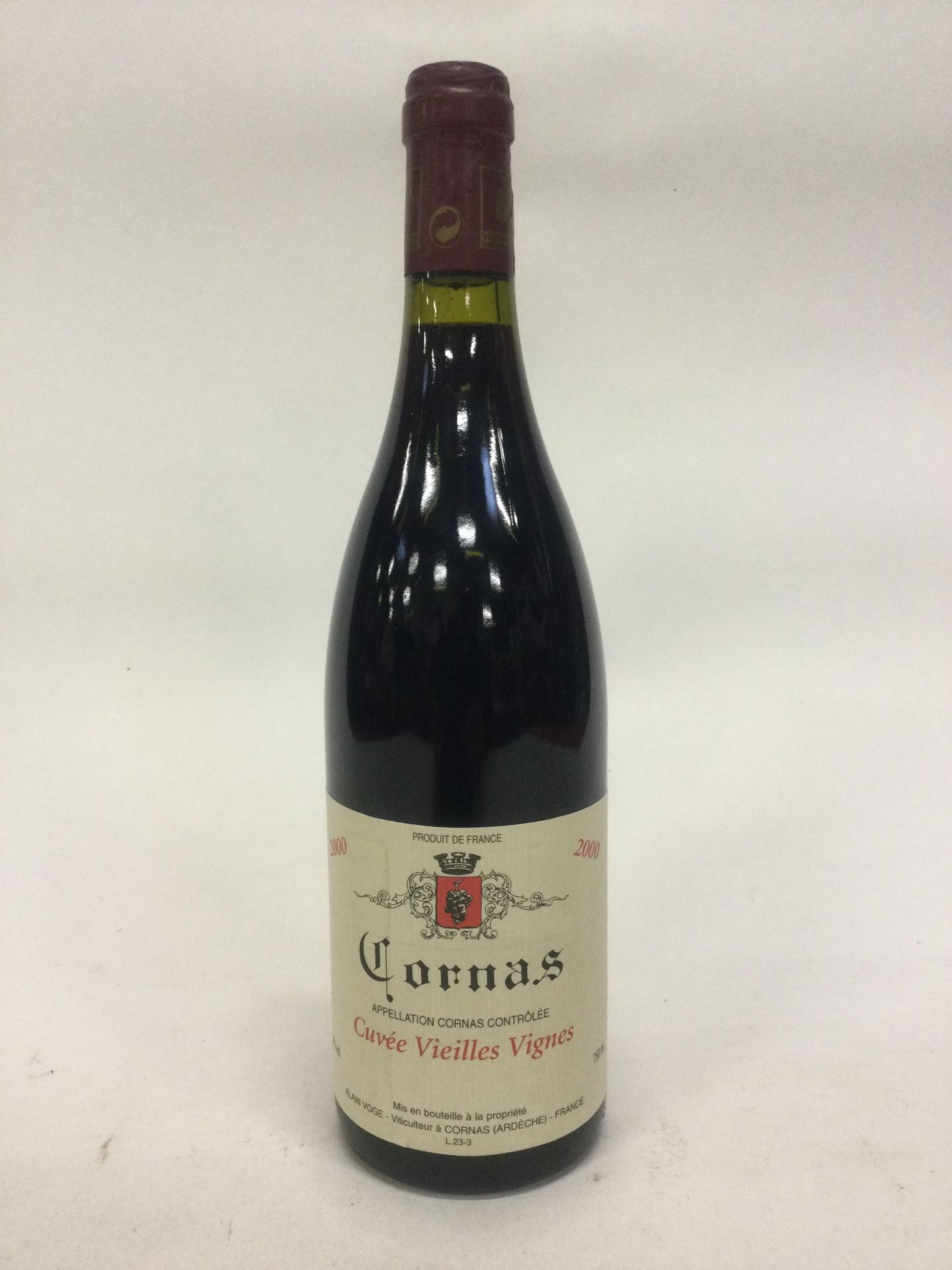Null 1 Bouteille CORNAS cuvée Vielles.Vignes. ALAIN VOGE 2000