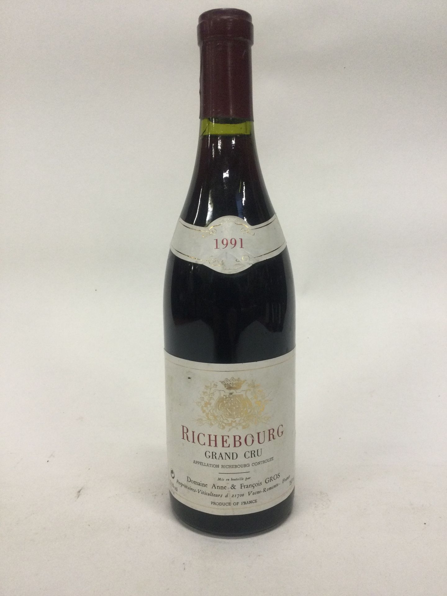 Null 1 Bouteille RICHEBOURG grand cru domaine A & F. GROS 1991