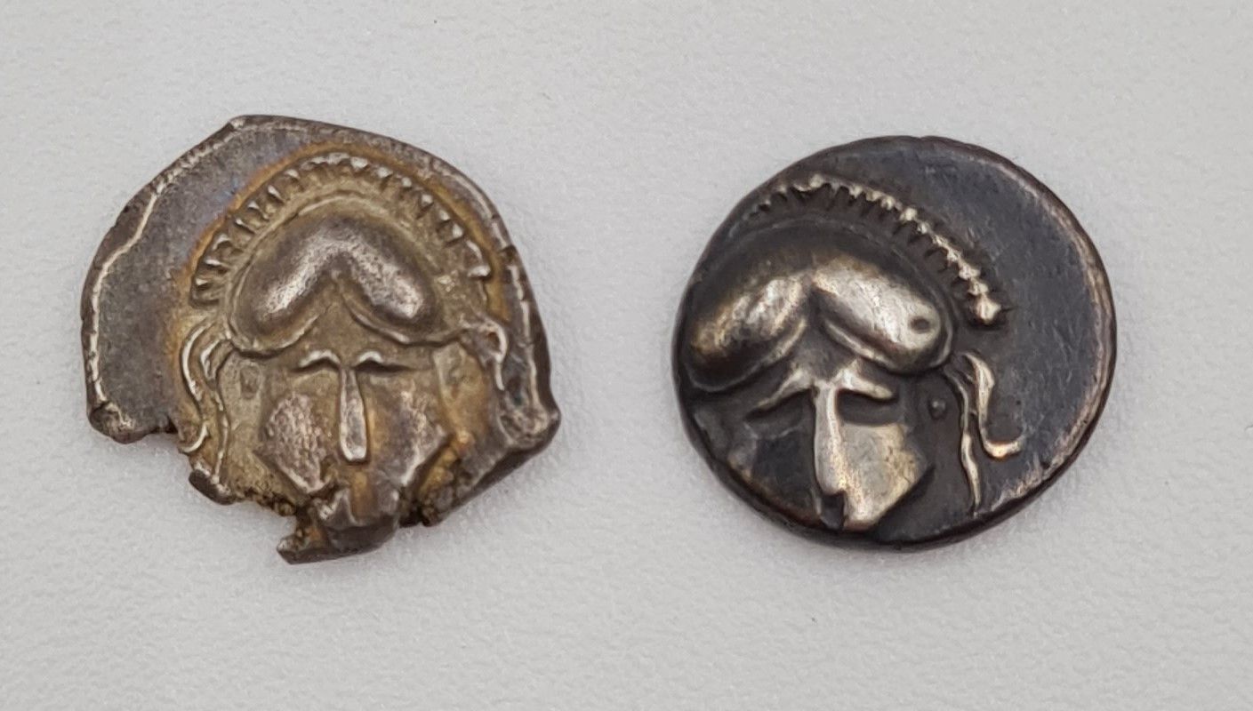 Null Lot de 2 Monnaies Grecques - THRACE - MESSEMBRIA (450-350 av. J.C) - Diobol&hellip;