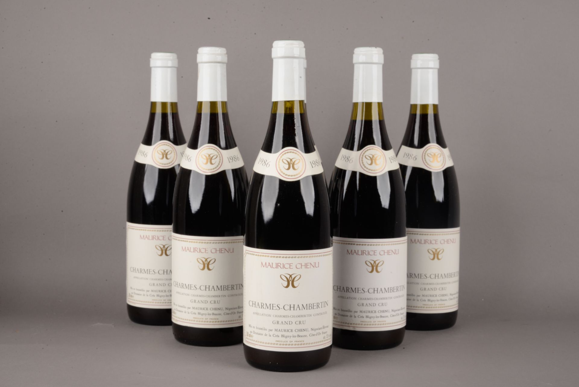 Null 6 bouteilles CHARMES-CHAMBERTIN, Maurice Chenu 1986 (1 et, 1 ea)
