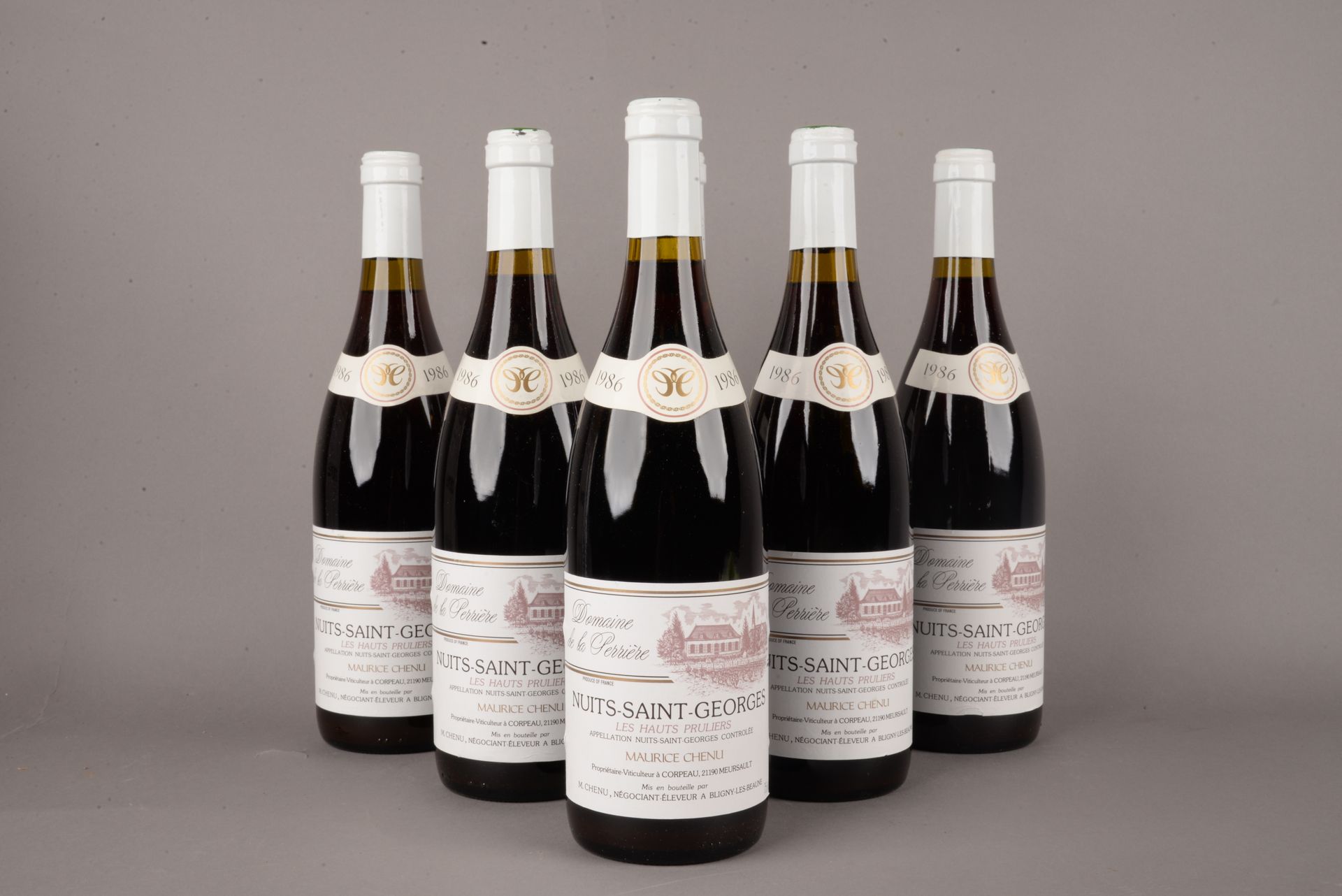 Null 6 bottles NUITS-ST-GEORGES "Les Hauts Pruliers", Maurice Chenu 1986