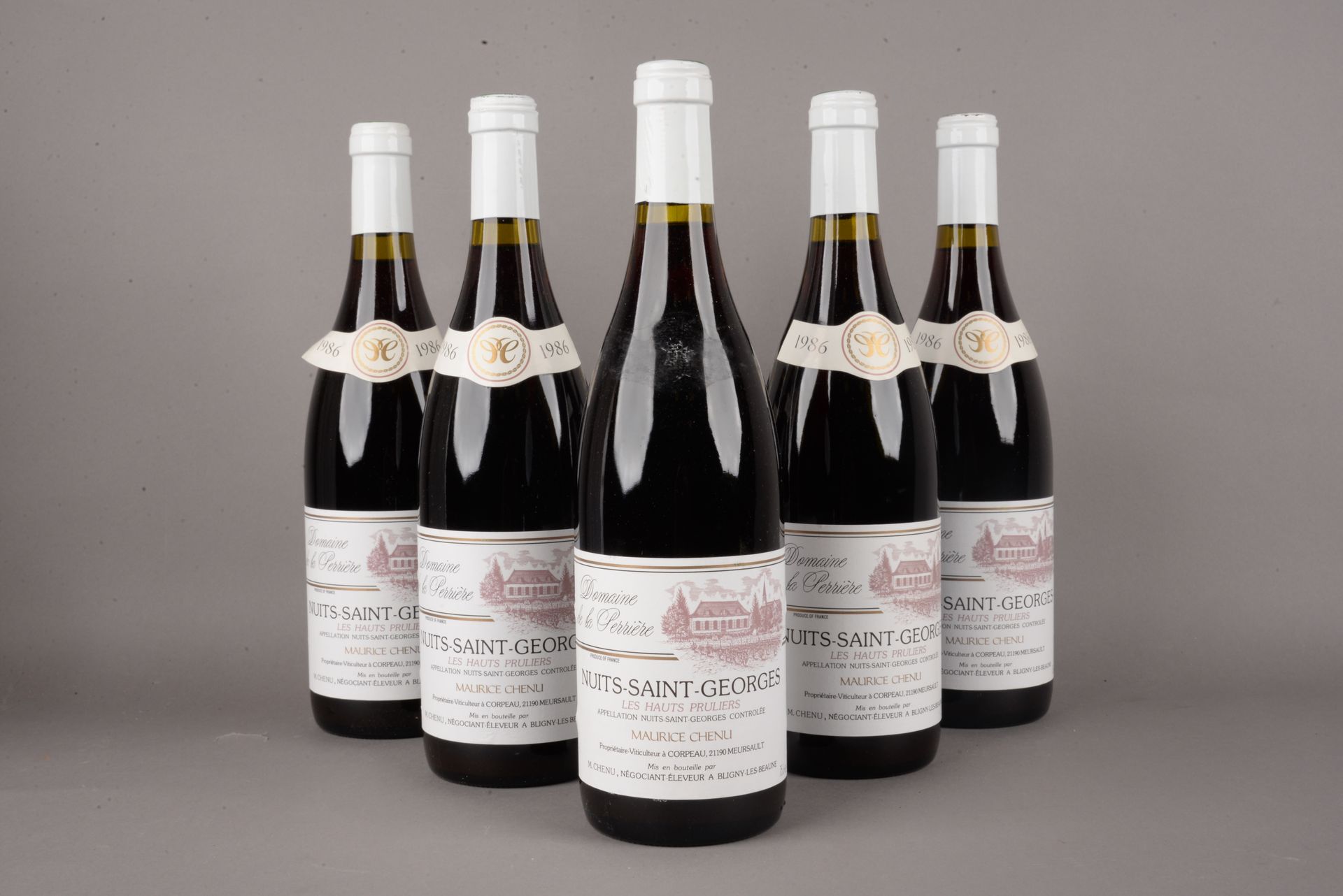 Null 6 bouteilles NUITS-ST-GEORGES "Les Hauts Pruliers", Maurice Chenu 1986 (1 S&hellip;