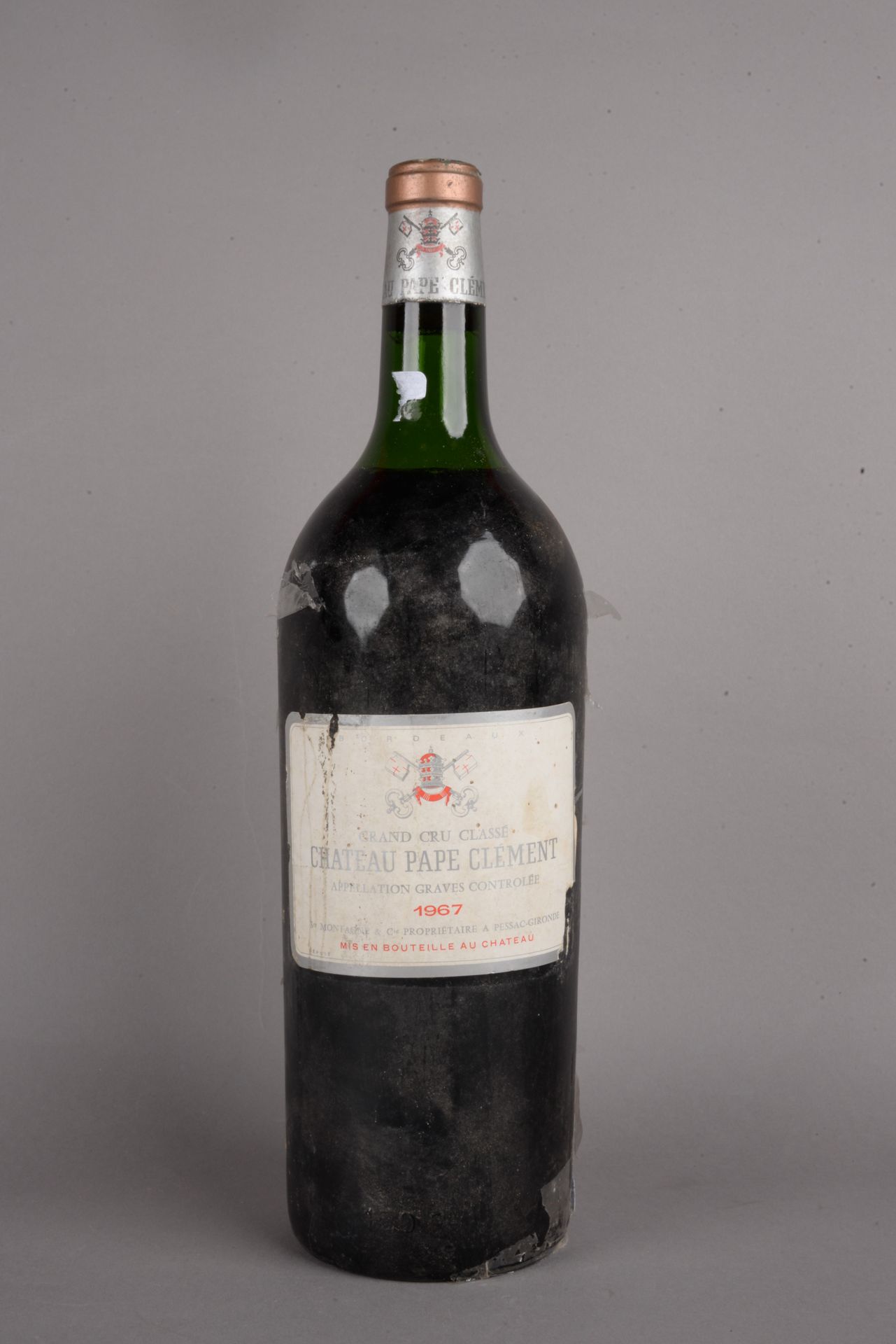 Null 1 Magnumflasche Château PAPE CLÉMENT, Pessac-Léognan 1967 (elt, ea, korrodi&hellip;