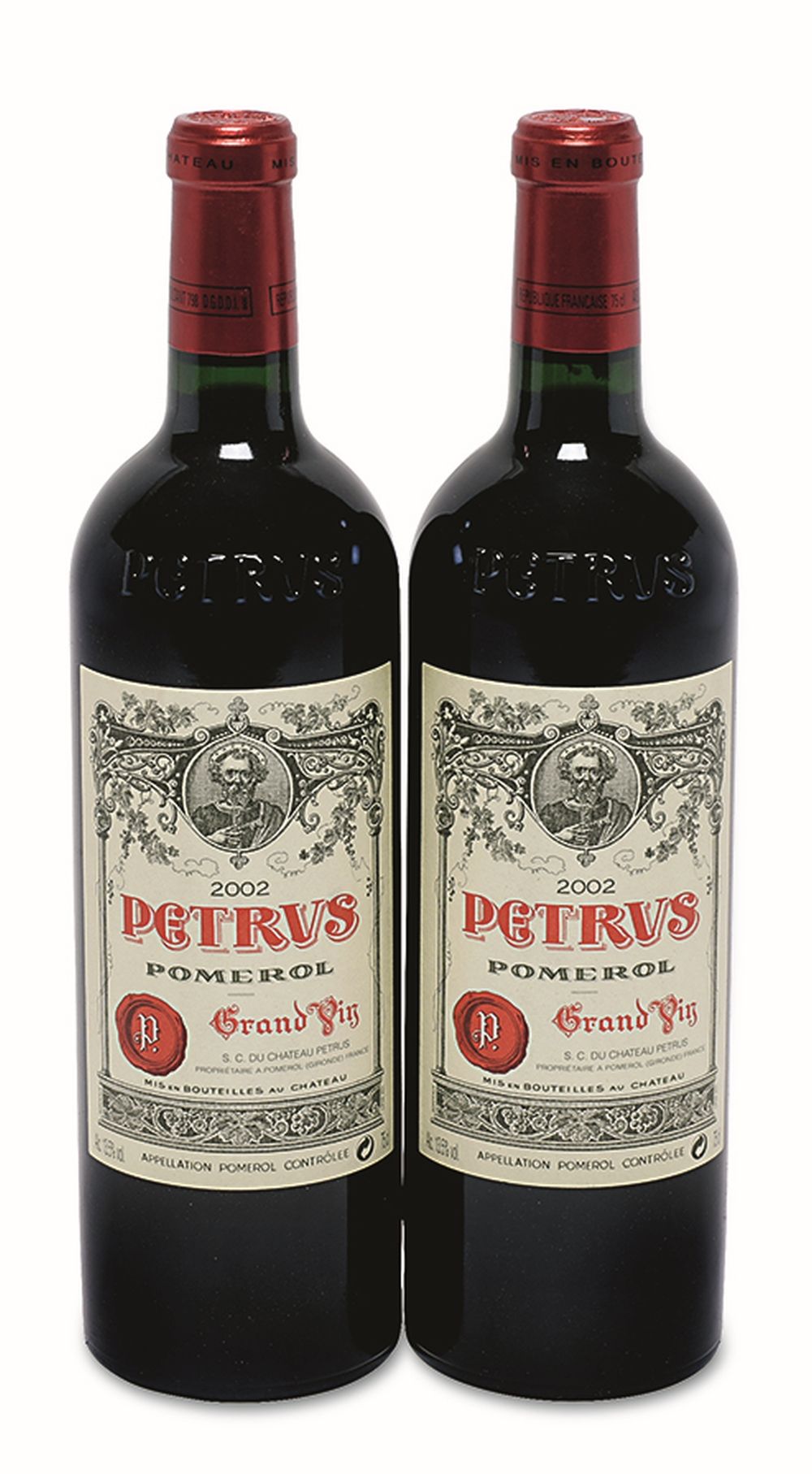 Zwei Flaschen Petrus, Grand Vin, 2002. Petrus, Pomerol, Bordeaux, Frankreich | J&hellip;