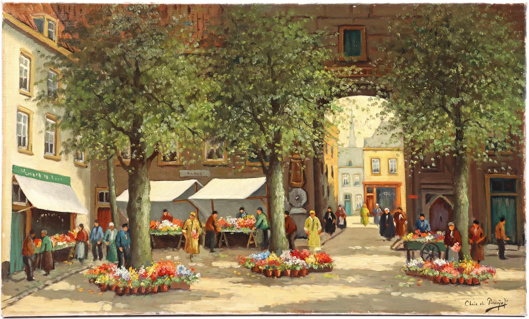 Cornelis de Bruin 科内利斯-德-布鲁因(1870-1940)

花市，帆布 60x100厘米