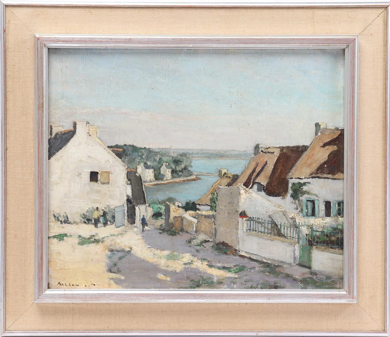 Henri PAILLER 亨利-派勒 (1876-1954)

布列塔尼渔村风光，背题Ile aux Moines，帆布38x46厘米