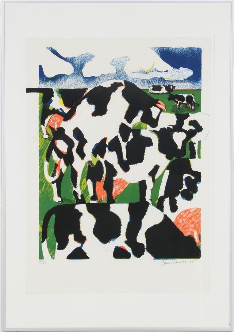 Jan Cremer 扬-克雷默 (1940-)

荷兰的春天，1975年的彩色石版画，56/80，78x56.5厘米