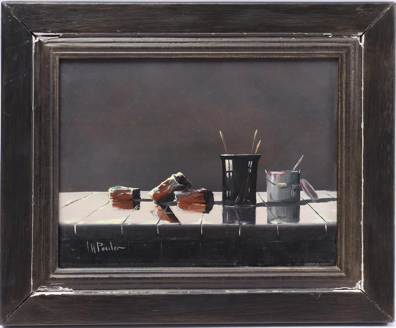 Henk Poeder 亨克-波德 (1964-)

静物与画家的属性，面板18x24厘米