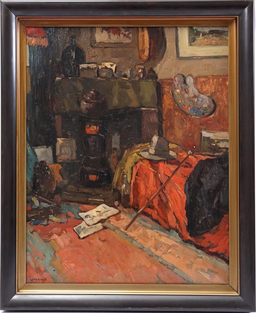Joop Kropff Joop Kropff (1892-1979)

Interior del pintor con estufa, lienzo 76x6&hellip;