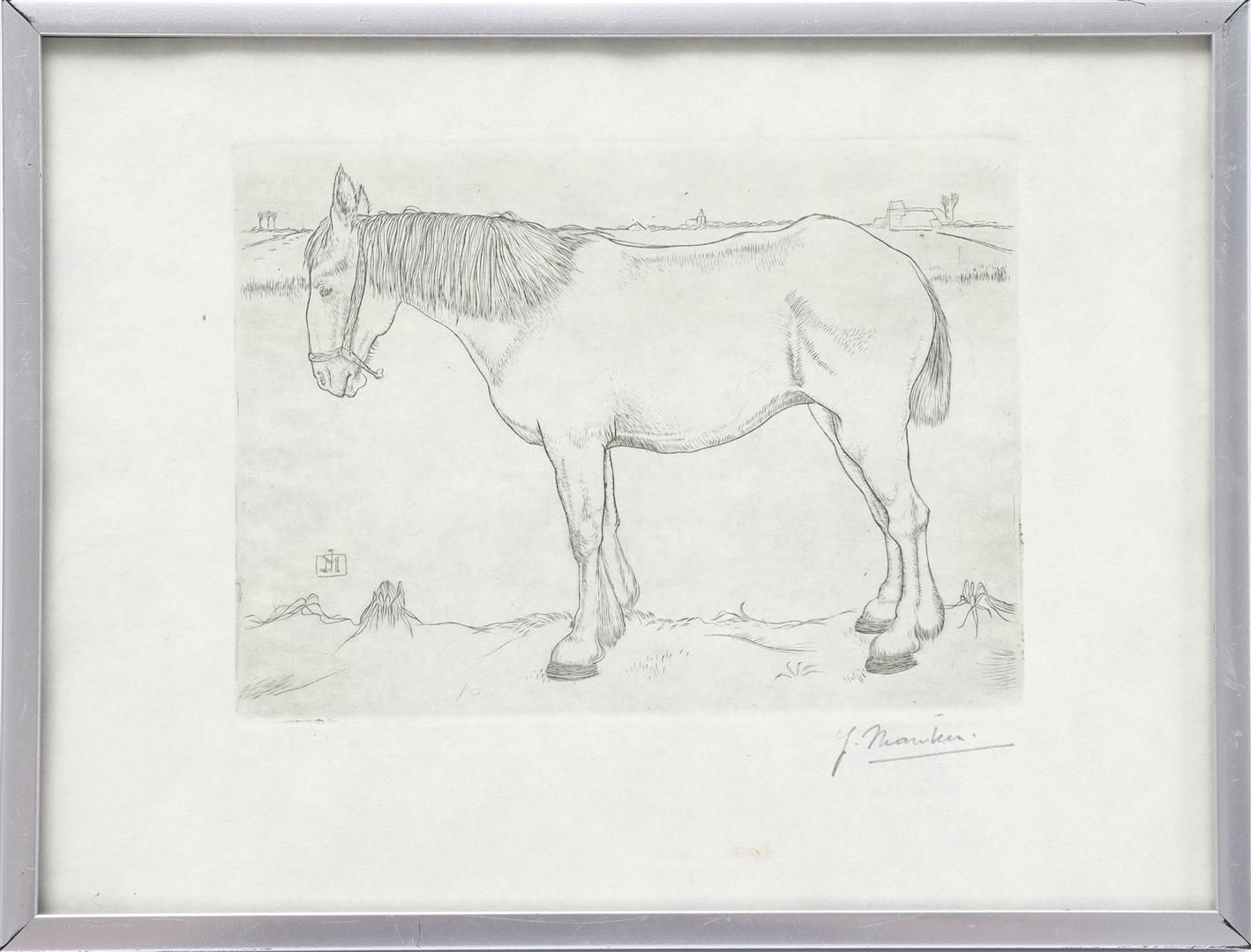 Jan Mankes 扬-曼克斯 (1889-1920)

马，蚀刻画 12x16厘米
