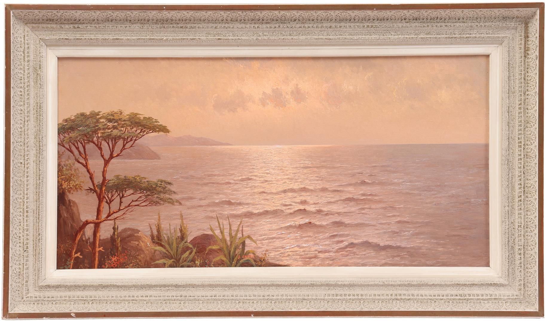 Anonymous Anonymous, view of the sea in the evening mood, canvas 40x80 cm