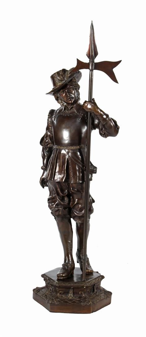 Bronze Sculpture Sculpture en bronze d'après E. Picault représentant un soldat a&hellip;