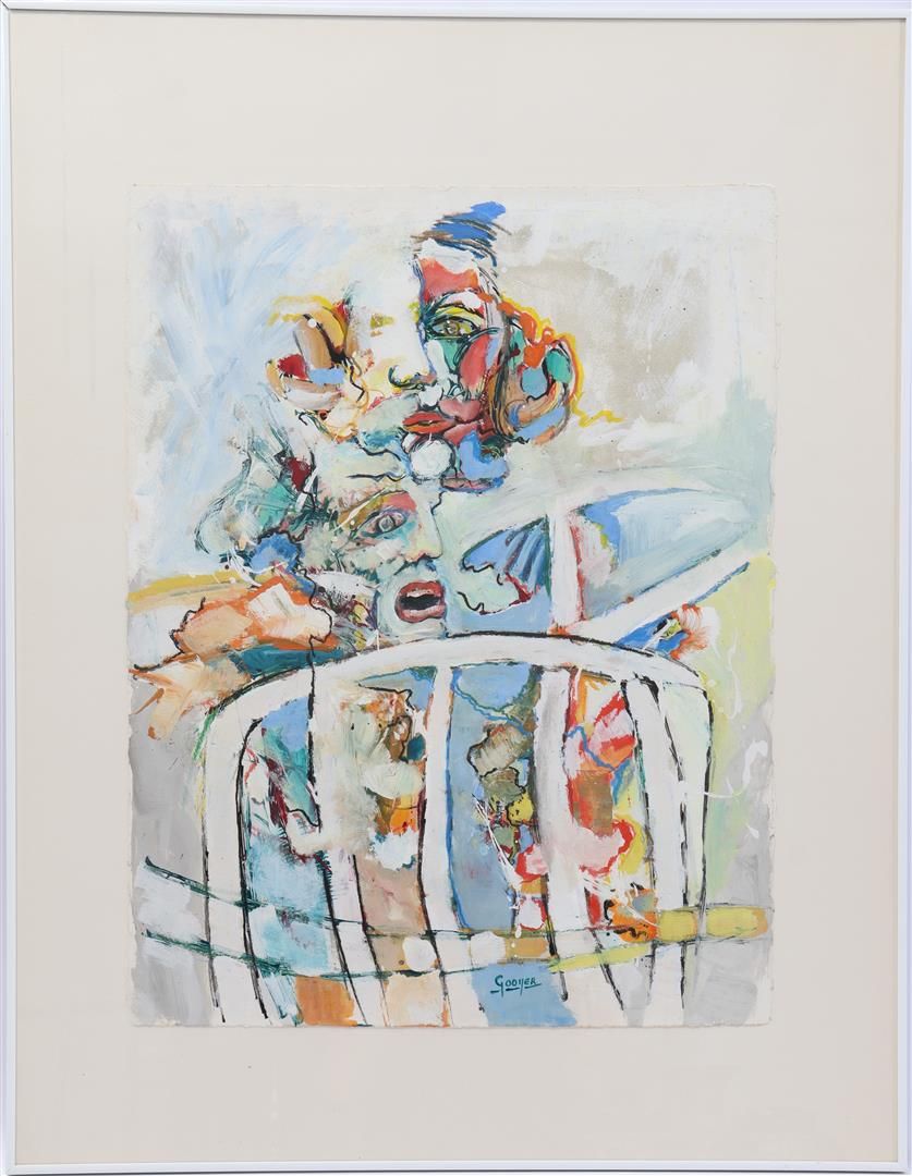 Hendrik Gooijer 亨德里克-古艾尔(1941-2021)

来自 "床 "系列的作品，纸上丙烯，66x51厘米