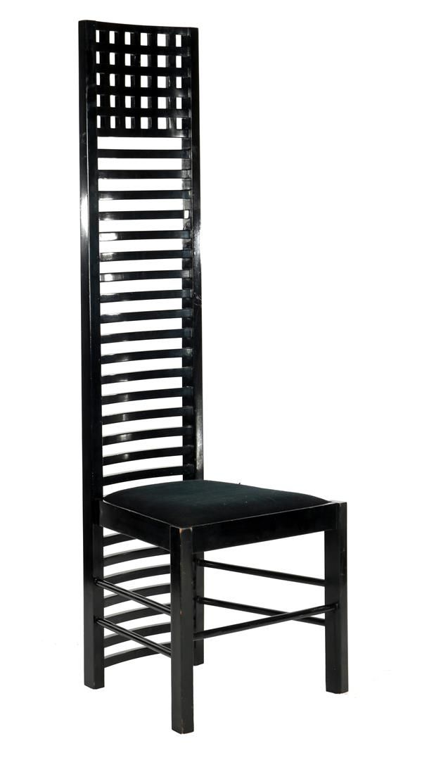 Ladder back chair 熏黑的木制 "梯背椅"，灵感来自Charles Rennie Mackintosh，模型 "292 Hill House"，&hellip;