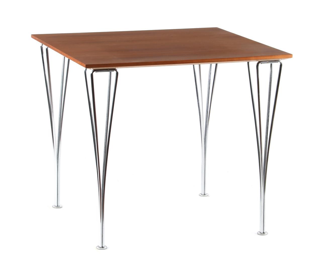 Arne Jacobsen 阿纳-雅克布森(1902-1971)

镀铬金属发夹腿的餐桌，为Fritz Hansen设计的Arne Jacobsen，型号'45&hellip;