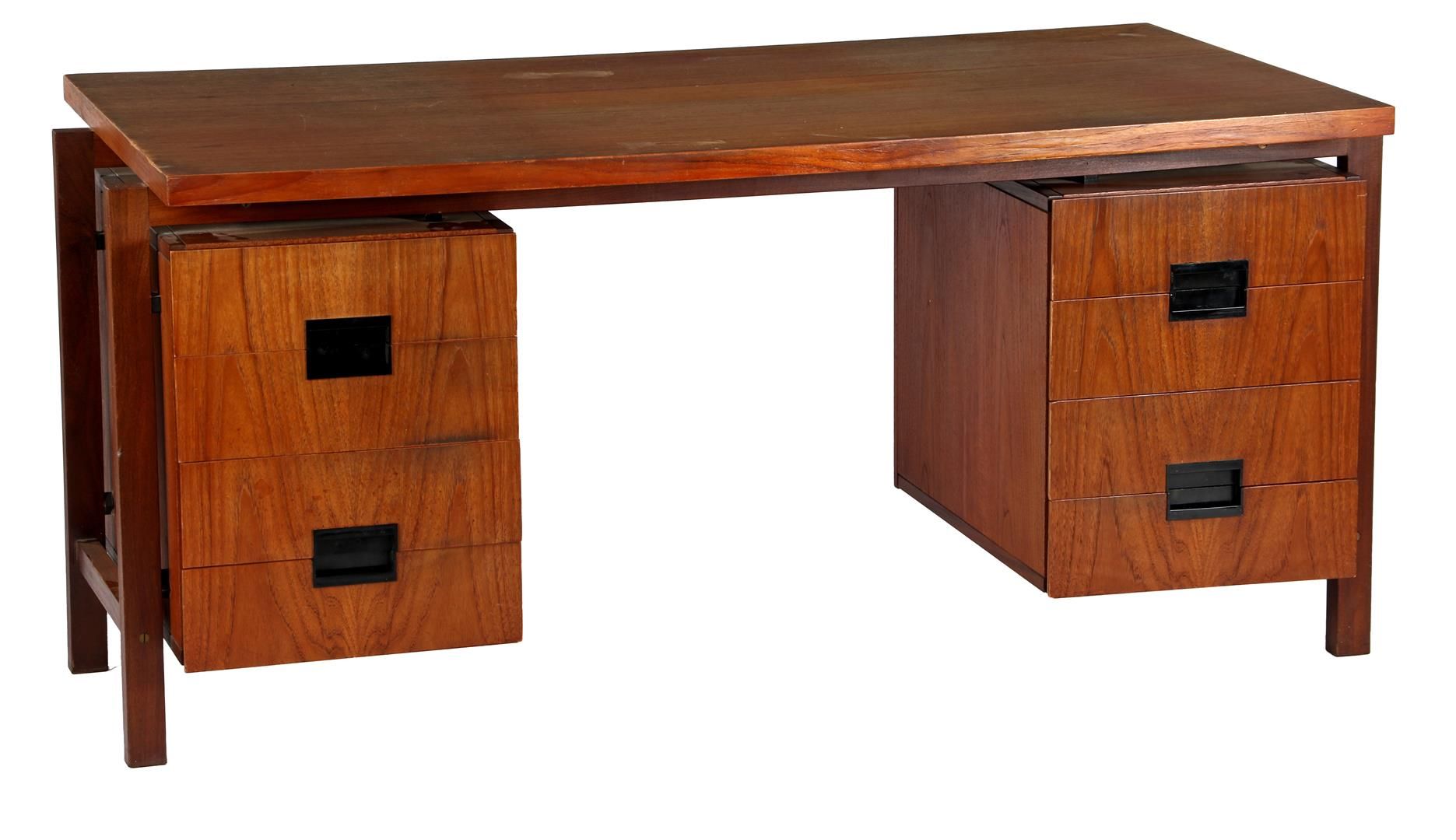 Teak desk Teak desk with 2 Pastoe drawer units from U+N series, design Cees Braa&hellip;