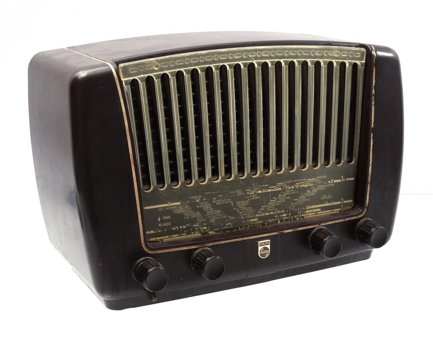 Philips BX310 bakelite radio Philips BX310 radio in bachelite, larghezza 37 cm
