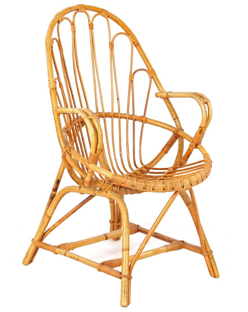 Rattan armchair Rattan-Sessel, 1960er Jahre