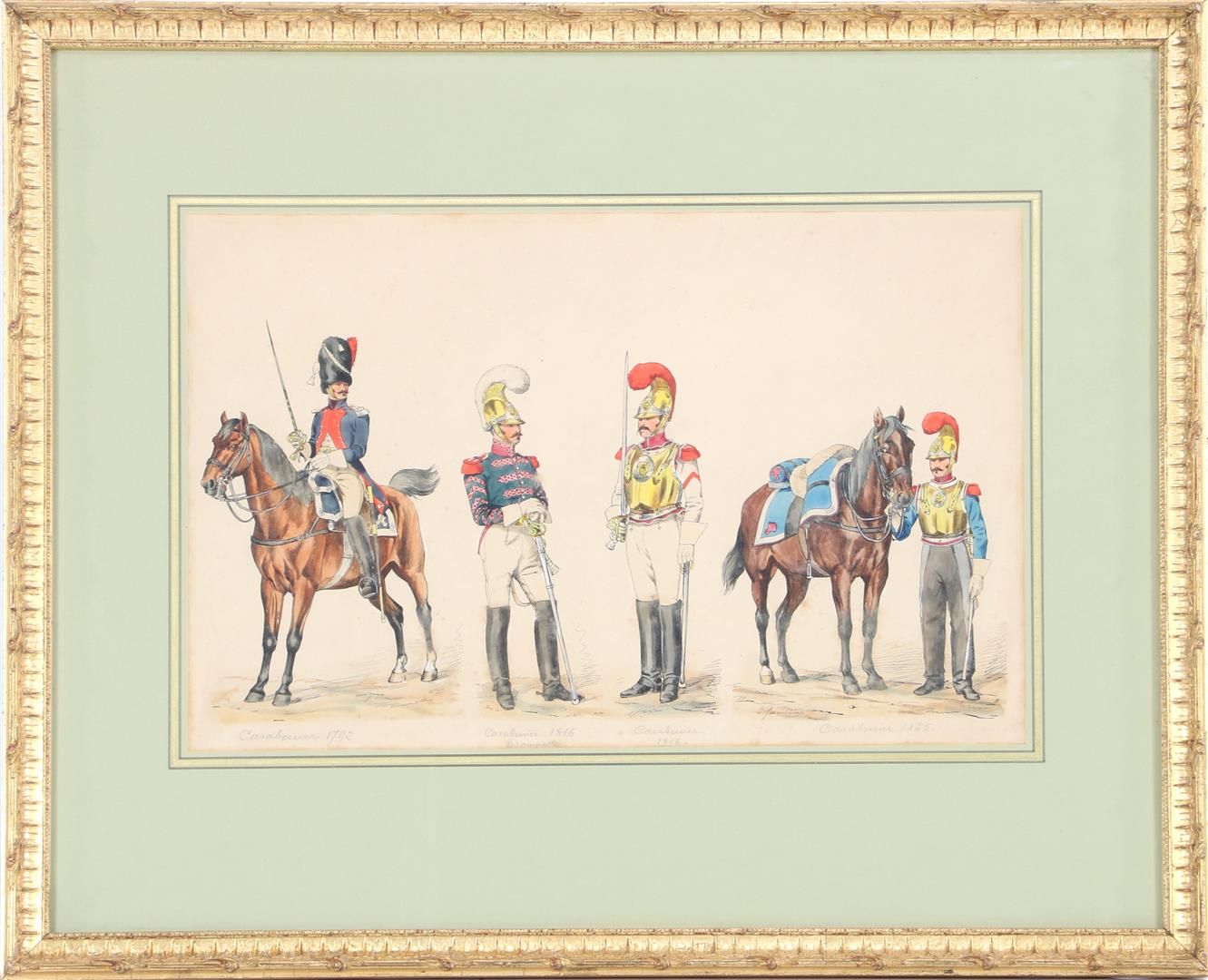 Emmanuel Grammont (1862-) 埃马纽埃尔-格拉蒙(1862-)
4 穿制服的士兵，水彩笔，31 x 47厘米