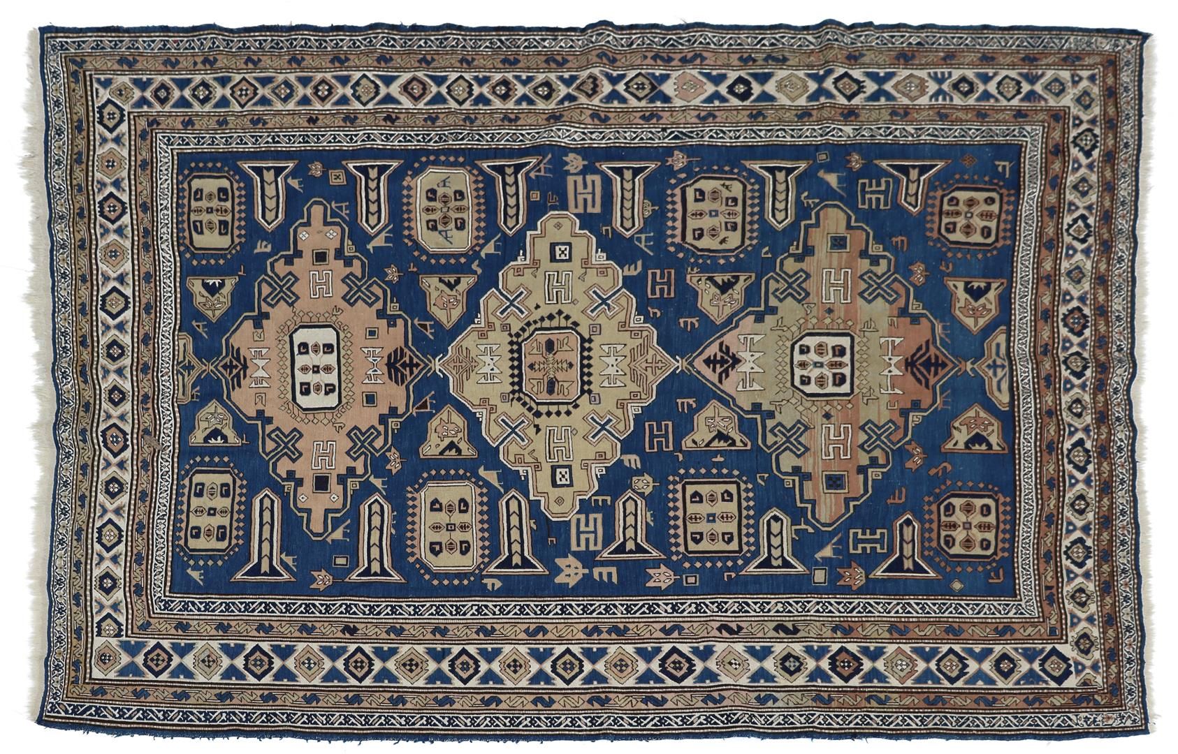 Null Handgefertigter orientalischer Teppich, Sumach, 266x230 cm