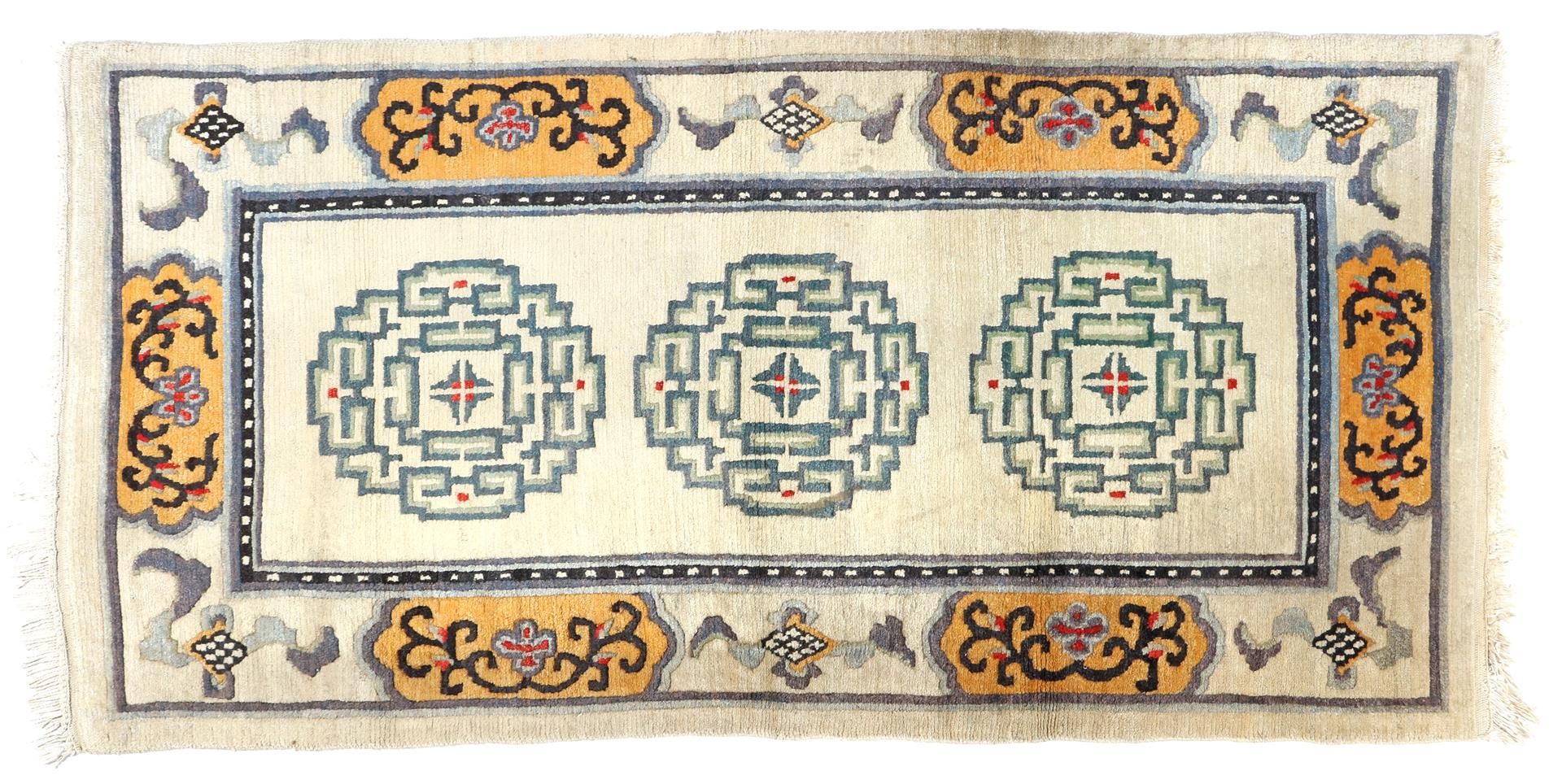 Null Handgeknüpfter tibetischer Teppich, 180x84 cm