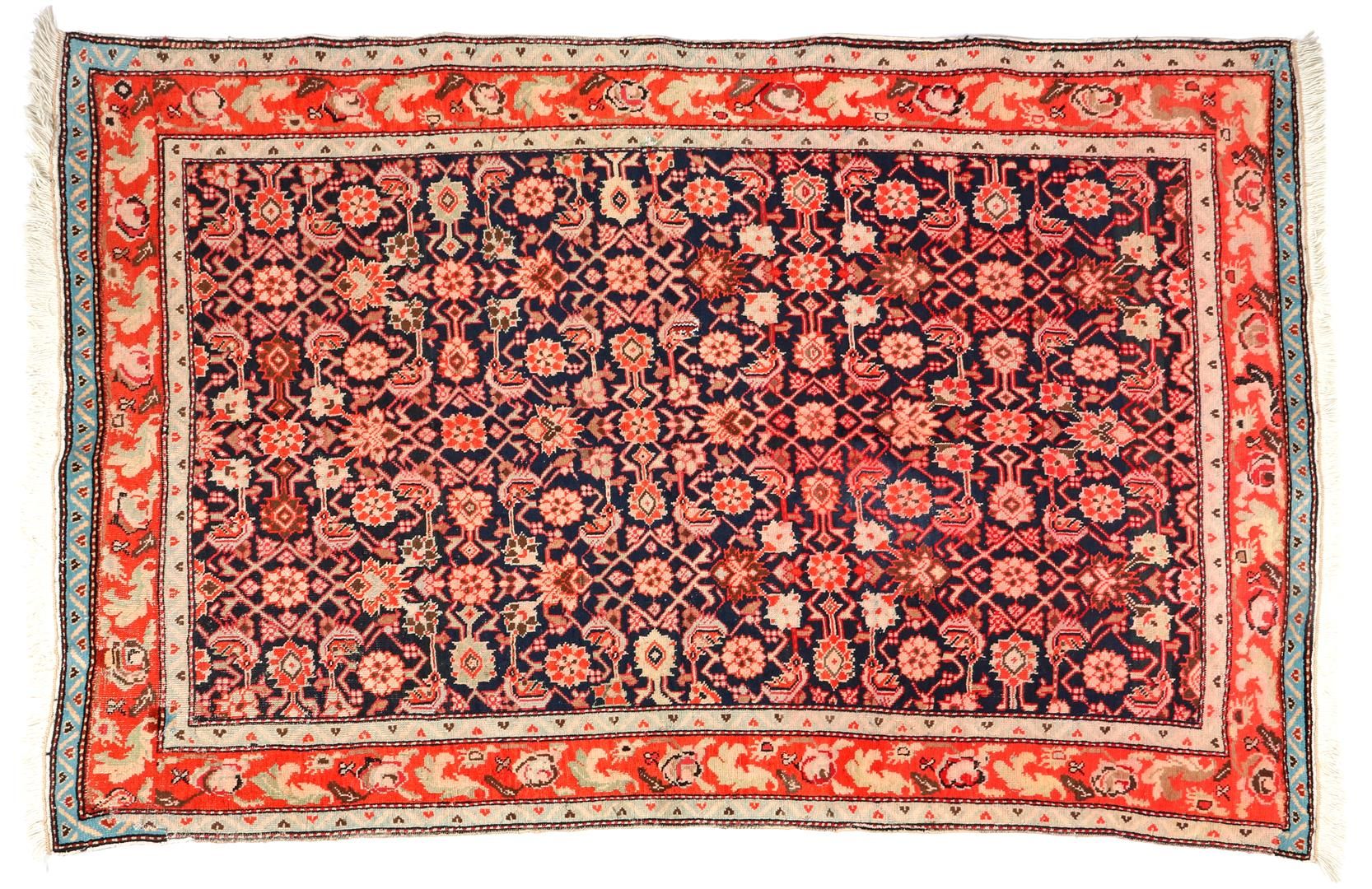 Null 手工打结的东方地毯，Malayer，195x130厘米