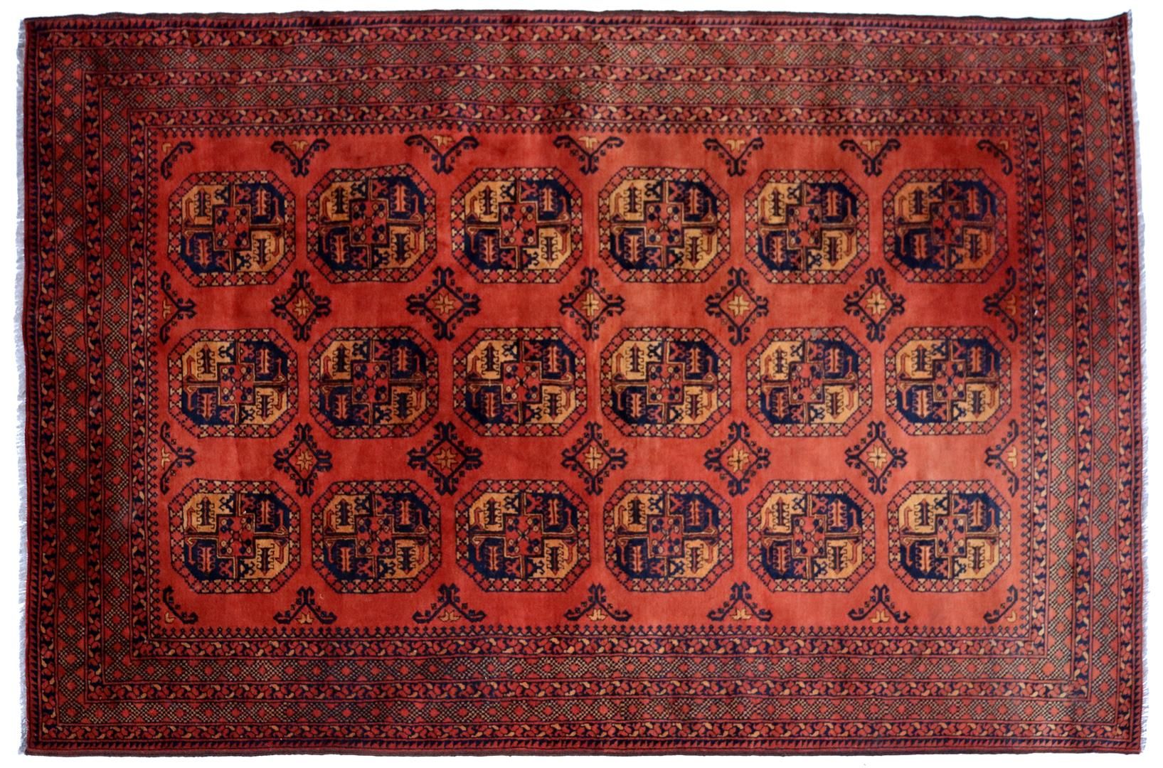 Null 手工打结的东方地毯，阿富汗，301x198厘米