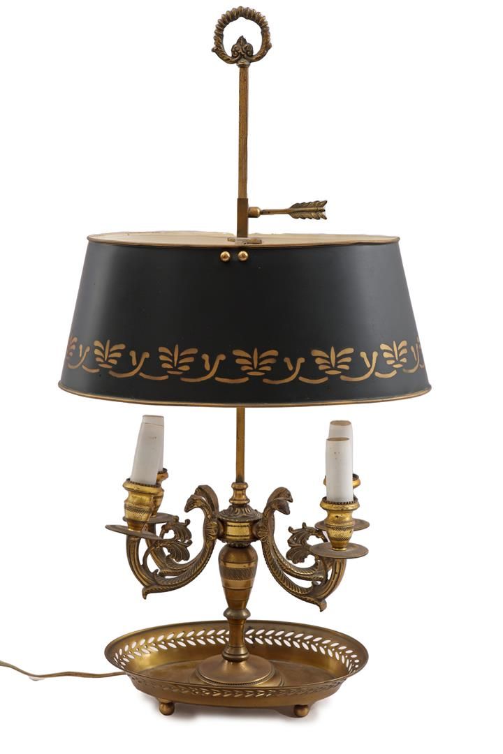 Null Lampe de table bouillotte à 4 lumières en laiton, de style Empire, hauteur &hellip;